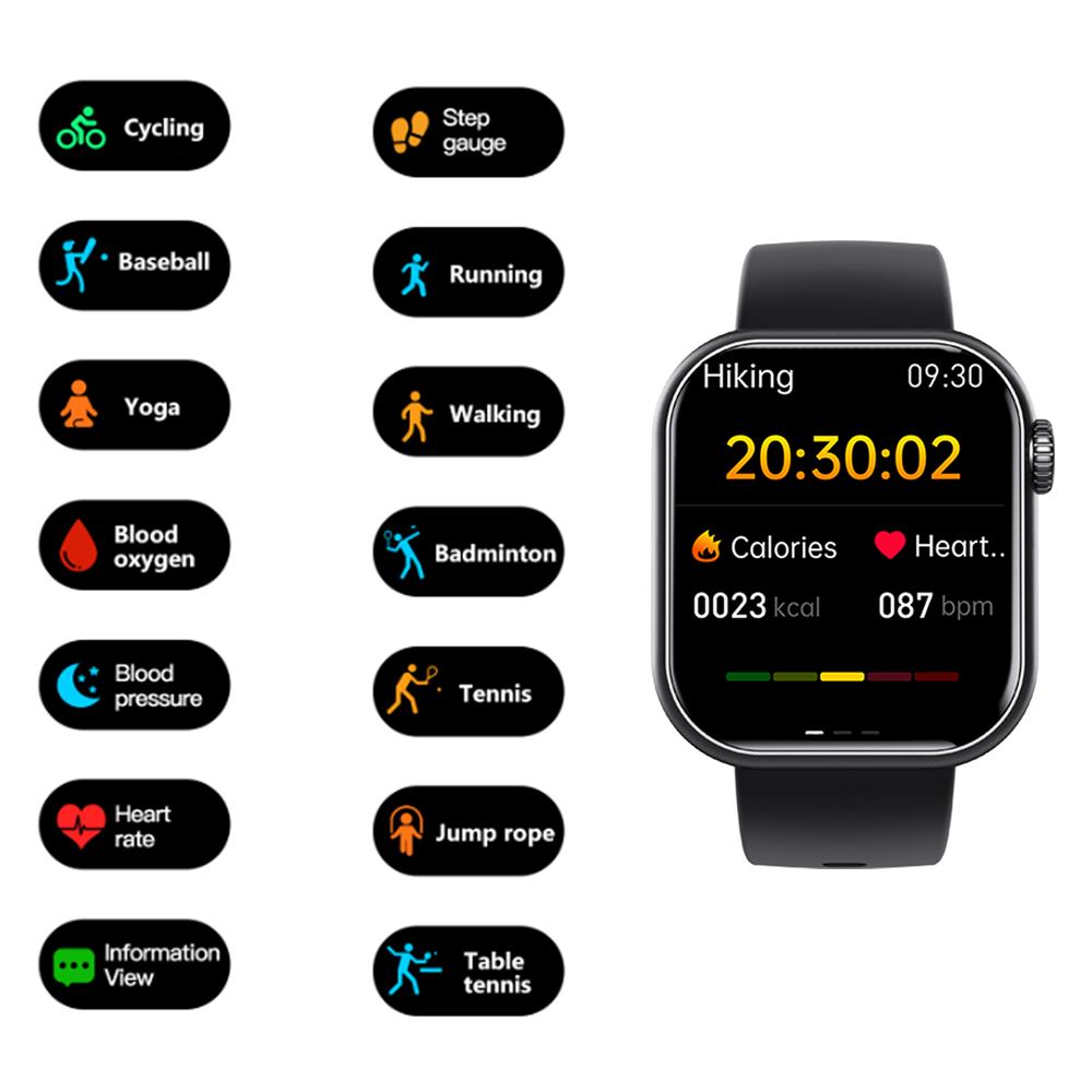 HENTIK F57 Blutzucker Blutdruck Herzfrequenz Blutsauerstoff Schlafüberwachung Wasserdichte Smartwatch