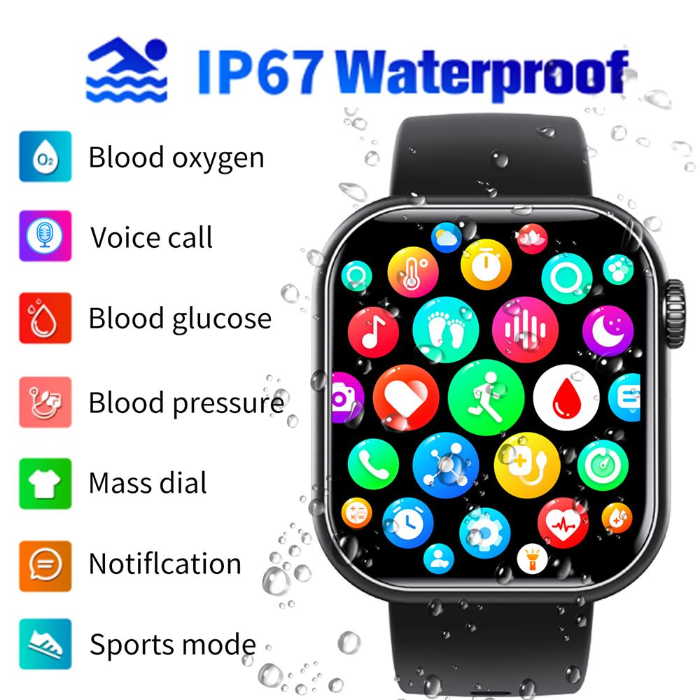 HENTIK F57 Blutzucker Blutdruck Herzfrequenz Blutsauerstoff Schlafüberwachung Wasserdichte Smartwatch