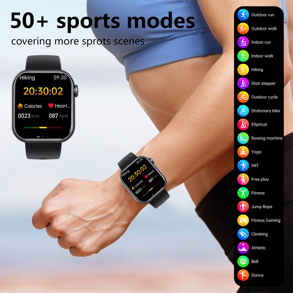 HENTIK F57 Blutzucker Blutdruck Herzfrequenz Blutsauerstoff Schlafüberwachung Wasserdichte Smartwatch