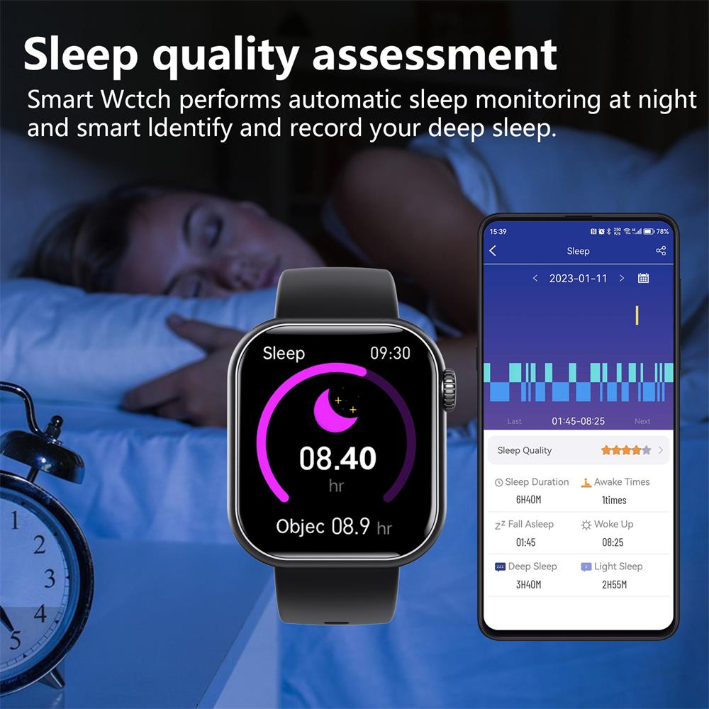 HENTIK F57 Blutzucker Blutdruck Herzfrequenz Blutsauerstoff Schlafüberwachung Wasserdichte Smartwatch