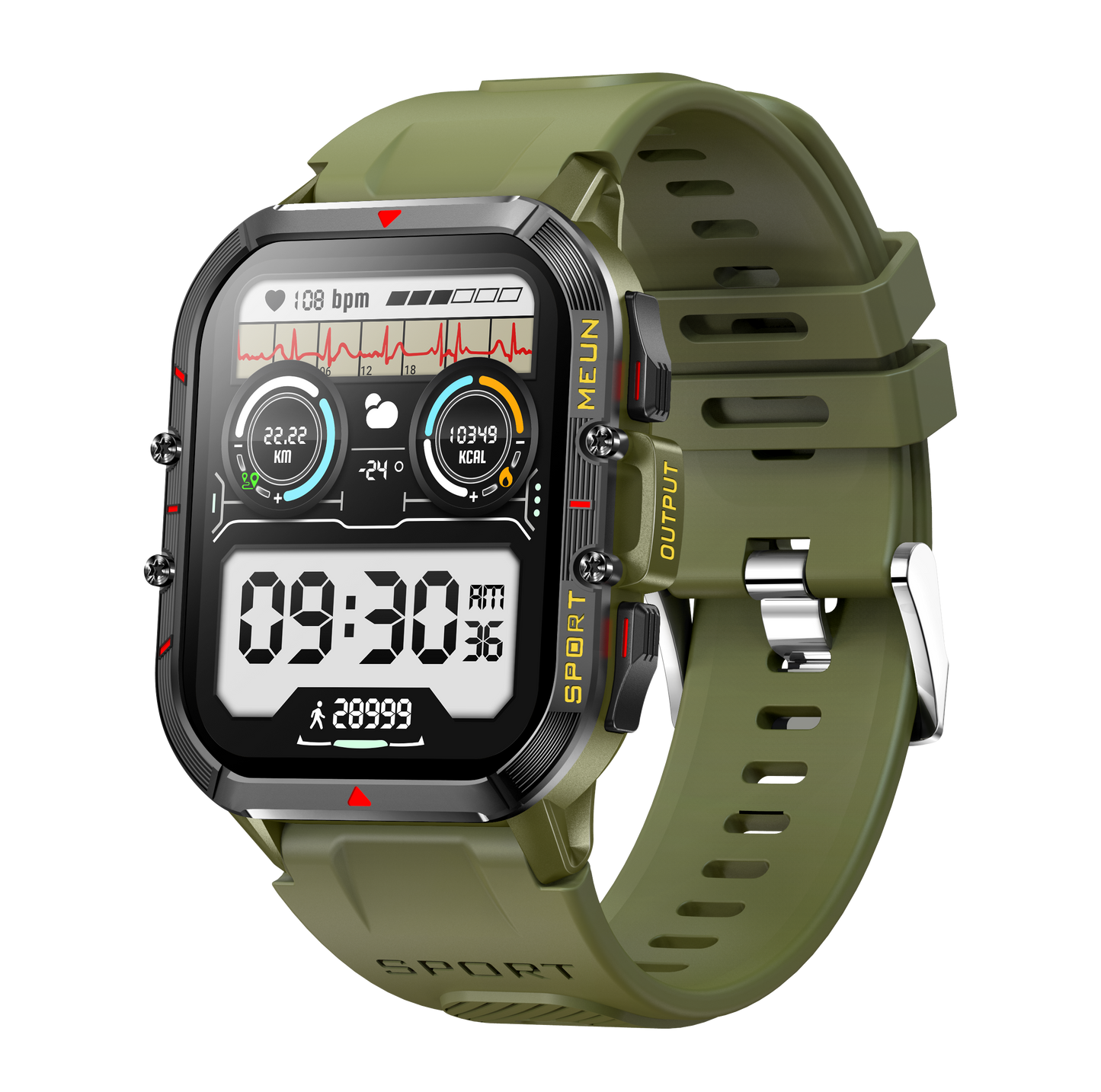 SUPPCRAFT Smartwatch with Heart Rate, Blood Pressure, Blood Oxygen Tracking, Sleep and Fitness Monitoring
