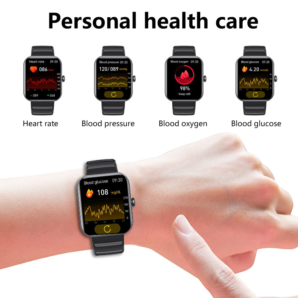 HENTIK BCF21PRO Blood Sugar Blood Pressure Heart Rate Blood oxygen Sleep Monitoring Waterproof Smartwatch