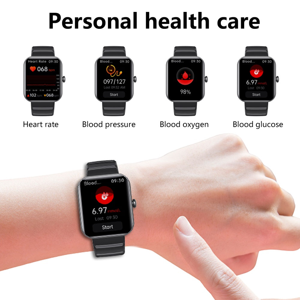 HENTIK BCF21PRO Blood Sugar Blood Pressure Heart Rate Blood oxygen Sleep Monitoring Waterproof Smartwatch