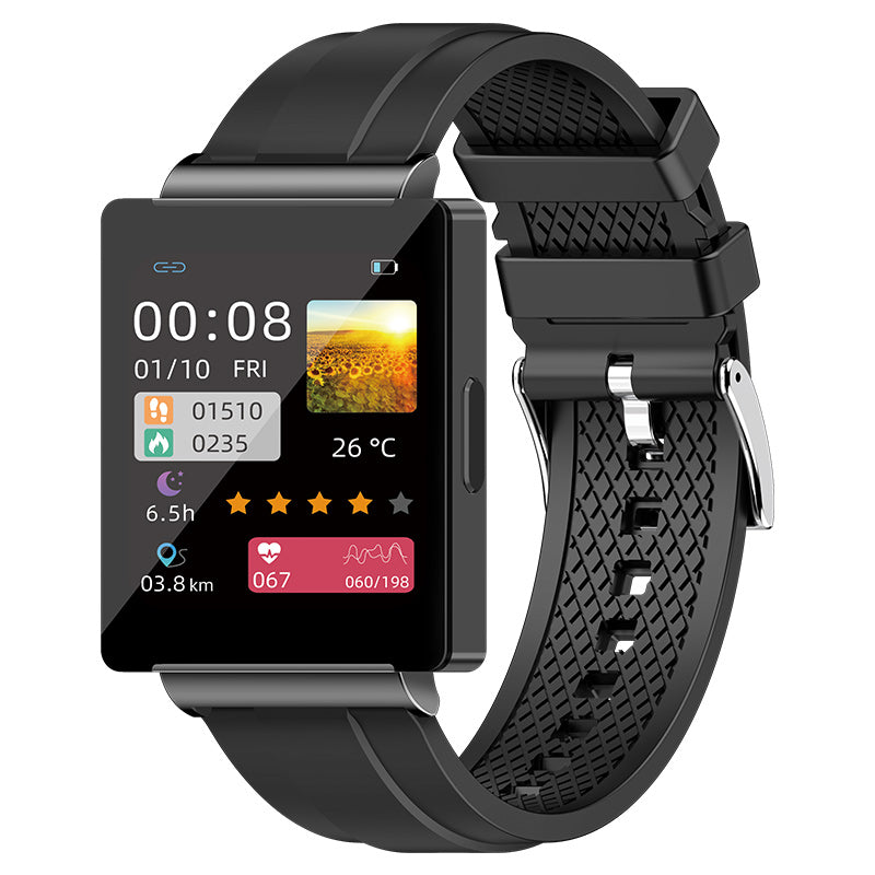 Montre connectée HENTIK BCKS01 NFC Glycémie Fréquence cardiaque Pression artérielle Montre de sport intelligente Bluetooth 