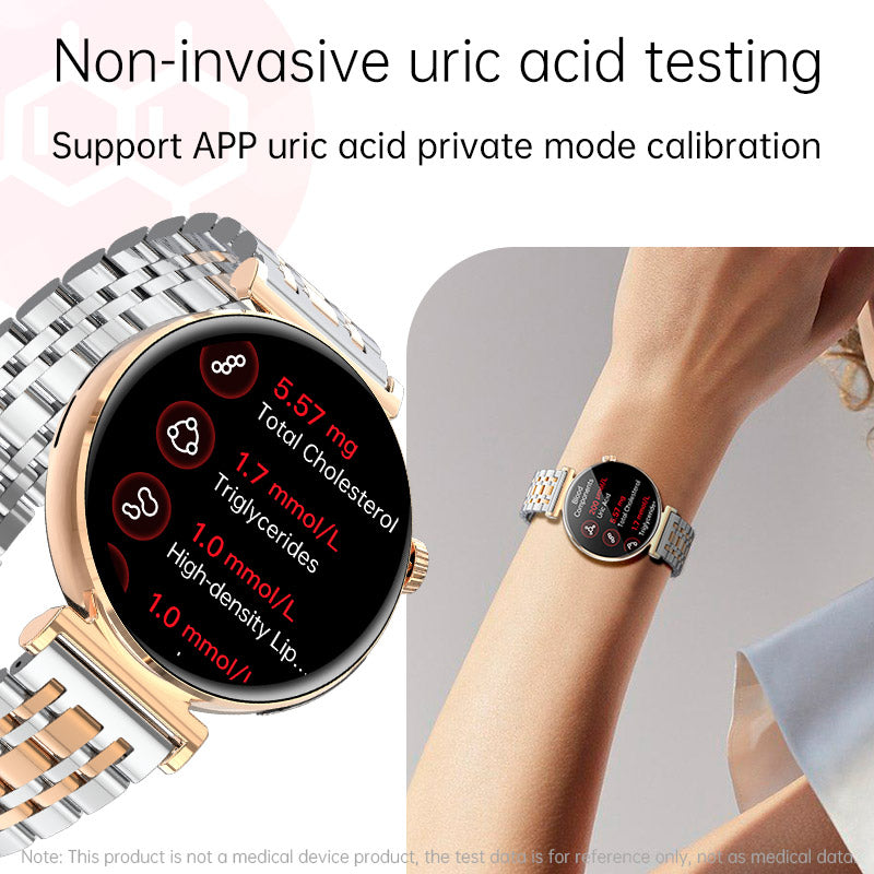 Non-Invasive Glucose Monitoring And Uric Acid Testing Smartwatch With ECG Band