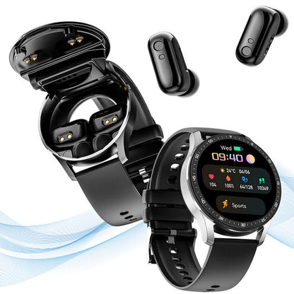 Waterproof Smart Sports Watch with Integrated Earphone - Versatile Fitness Companion for Android & IOS Users, Ideal for Active Lifestyles