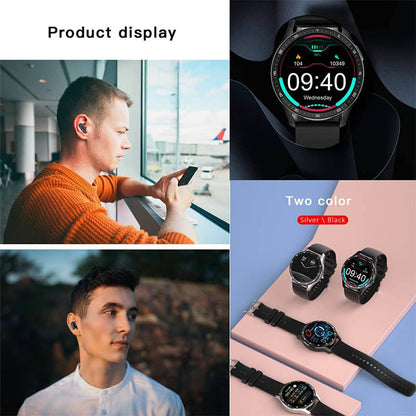 Waterproof Smart Sports Watch with Integrated Earphone - Versatile Fitness Companion for Android & IOS Users, Ideal for Active Lifestyles