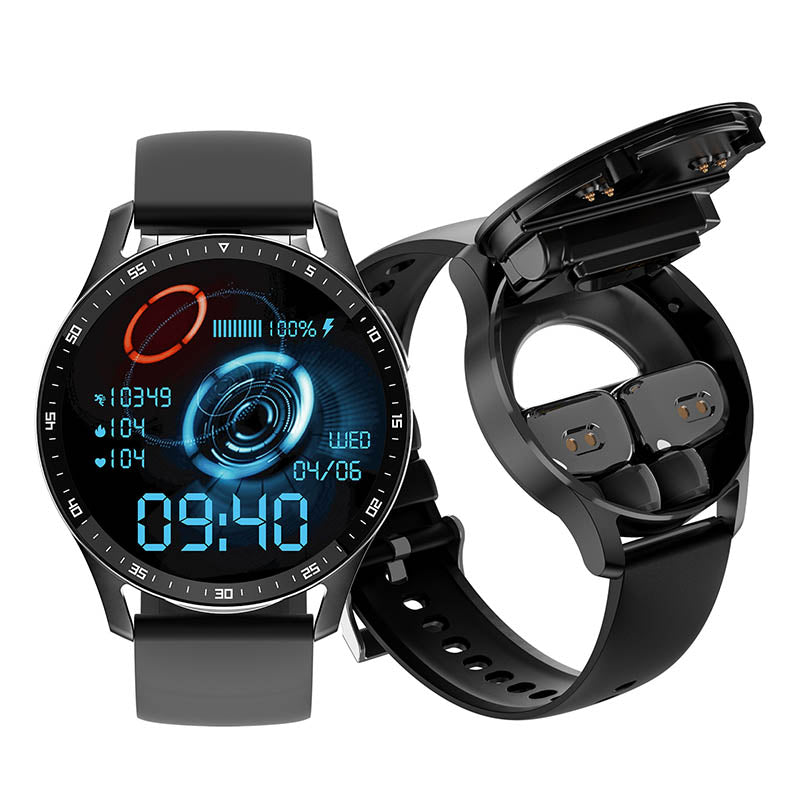 Waterproof Smart Sports Watch with Integrated Earphone - Versatile Fitness Companion for Android & IOS Users, Ideal for Active Lifestyles