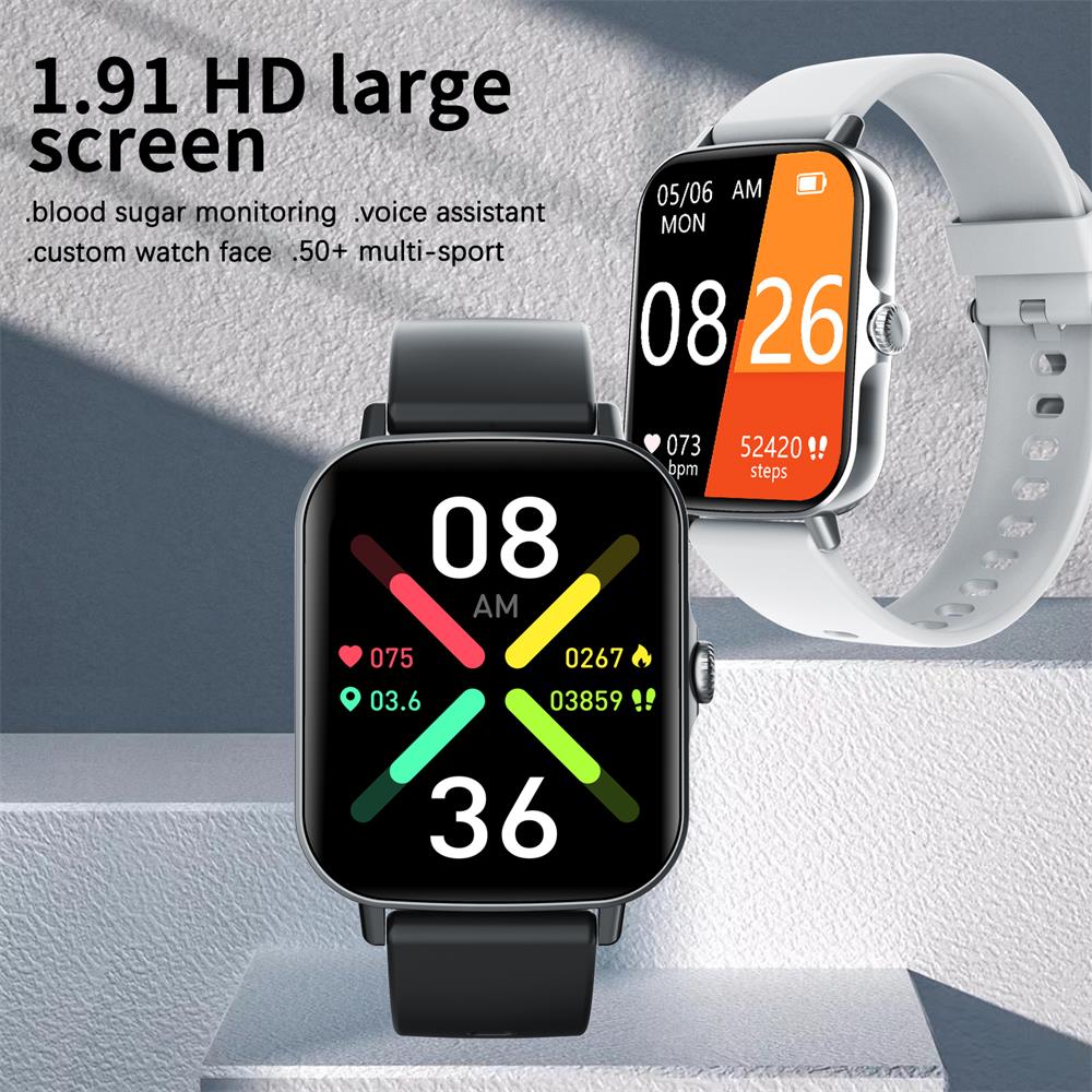 HENTIK BCF107 Blood Pressure Heart Rate Blood oxygen Blood Sugar Sleep Monitoring Bluetooth Call Waterproof Smartwatch