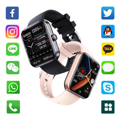 HENTIK BCF57L Blood Sugar Blood Pressure Heart Rate Blood oxygen Monitoring  Health Waterproof Smartwatch