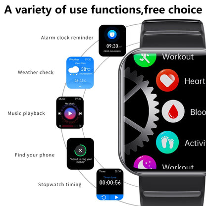 HENTIK BCF21PRO Blood Sugar Blood Pressure Heart Rate Blood oxygen Sleep Monitoring Waterproof Smartwatch