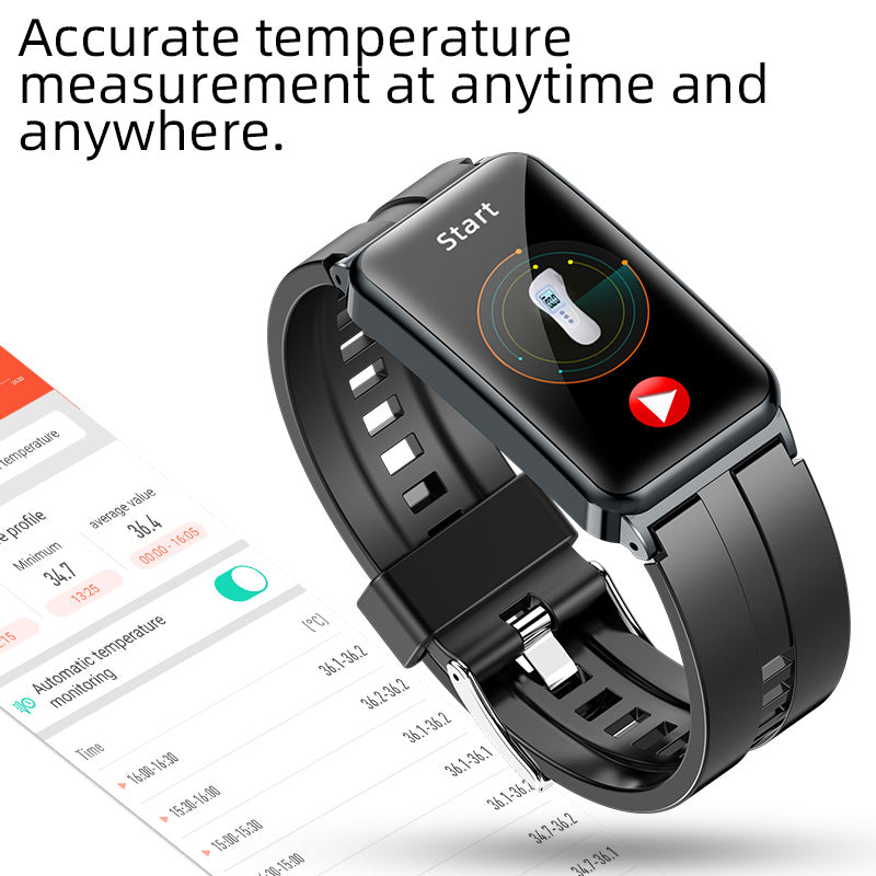 HENTIK BCEP01 ECG HRV Monitoring Smart Watch, SpO2/Sleep, Music, Waterproof, Message/Caller Receive, Female Caring