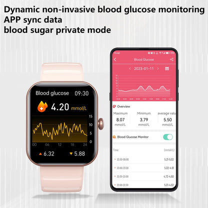 HENTIK BCF21PRO Blood Sugar Blood Pressure Heart Rate Blood oxygen Sleep Monitoring Waterproof Smartwatch