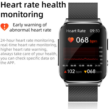 HENTIK HD ECG/EKG Blood Glucose Health Monitoring Smart Sports Watch For man or women