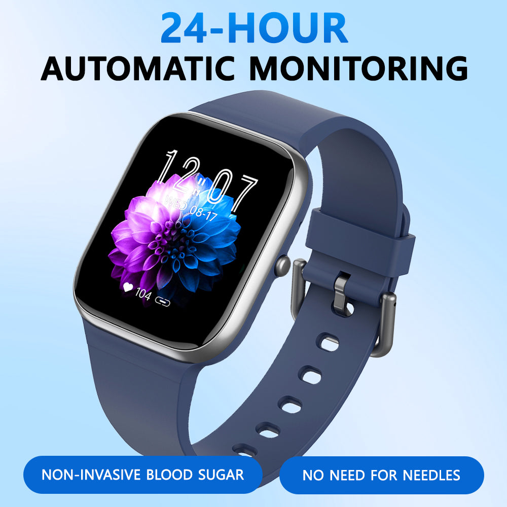 HENTIK BCY9Pro Blood Pressure Heart Rate Blood oxygen Blood Sugar Monitoring Bluetooth Talk Play Music Health Waterproof Smartwatch