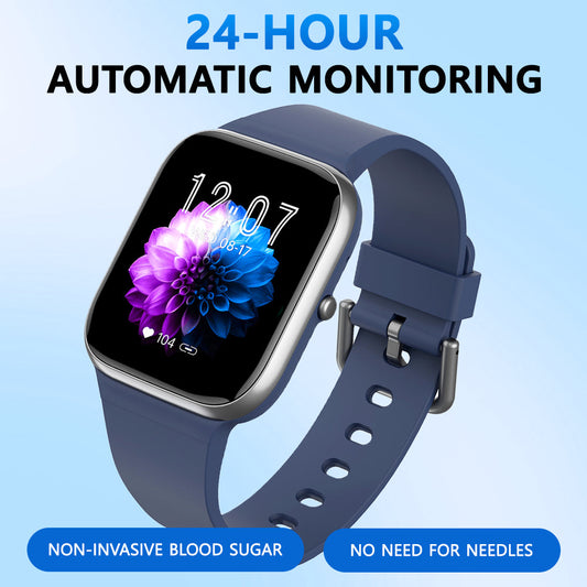 HENTIK BCY9Pro Blood Pressure Heart Rate Blood oxygen Blood Sugar Monitoring Bluetooth Talk Play Music Health Waterproof Smartwatch