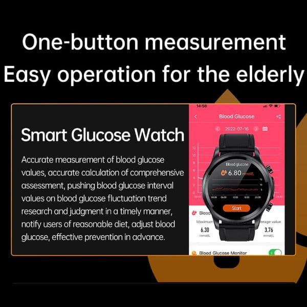 Hentik Non-invasive Glucose Testing Smartwatch with Heart Rate Measurement