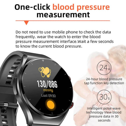 One-click Blood Glucose Blood Pressure ECG HRV Heart Measurement Suga Pro Health Smart Watch