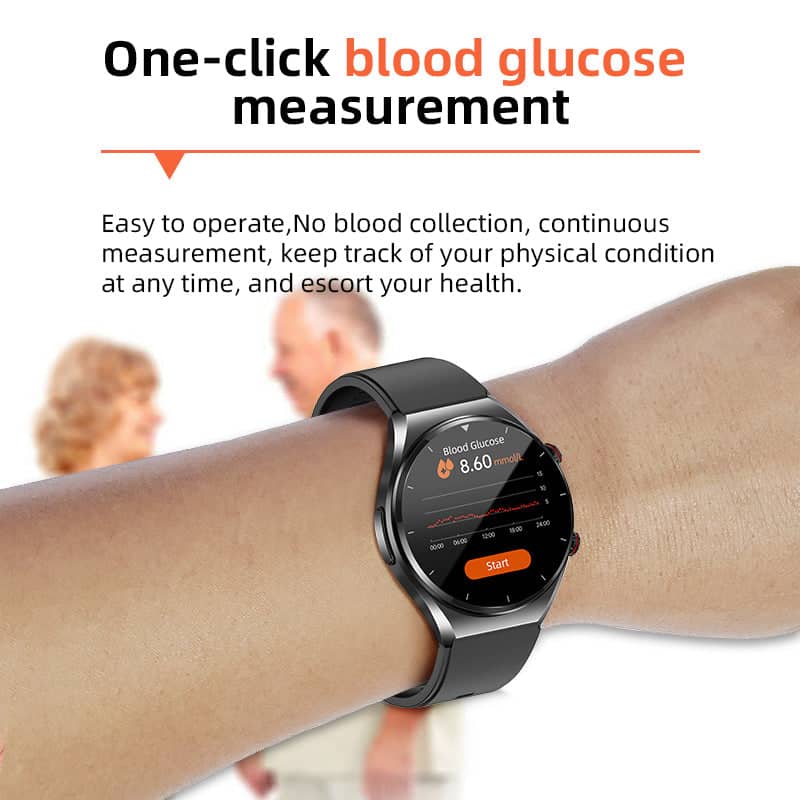 One-click Blood Glucose Blood Pressure ECG HRV Heart Measurement Suga Pro Health Smart Watch