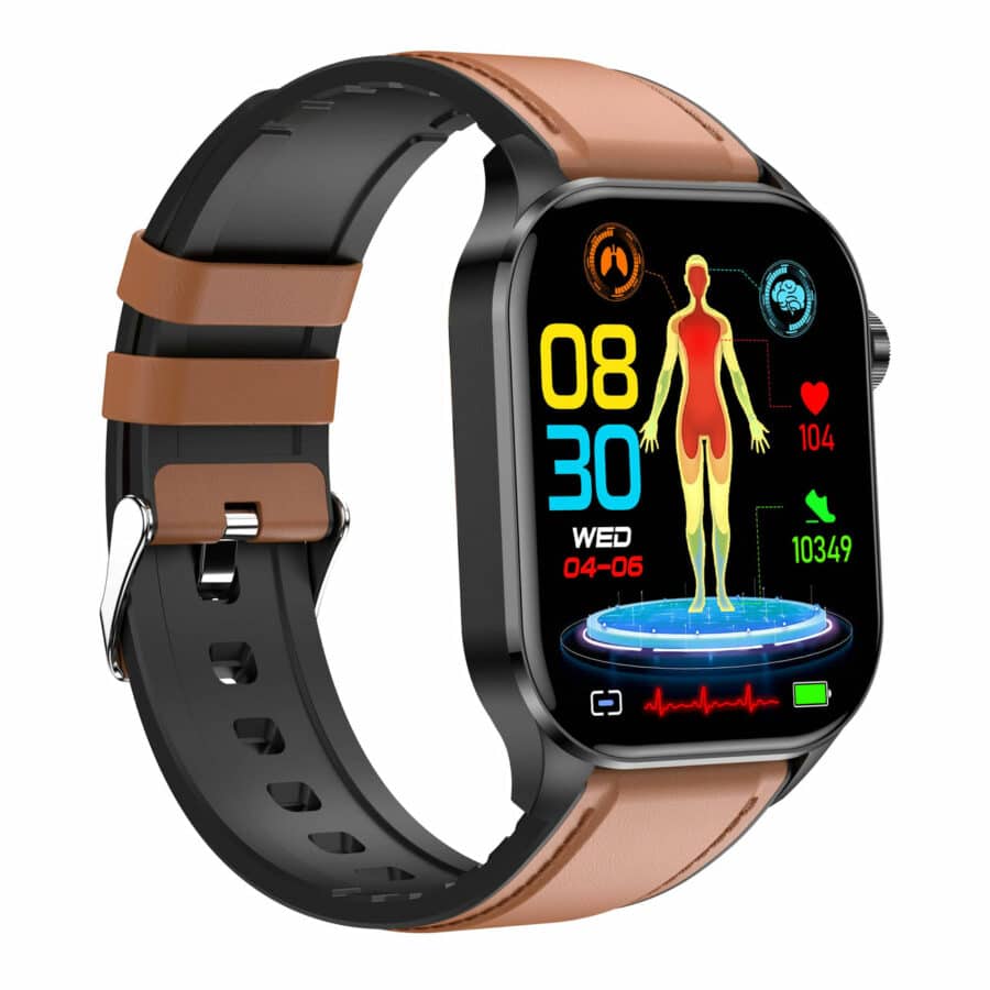 ECG Smartwatch with Blood Sugar, Blood Pressure, Heart Rate, and Fitness Tracking