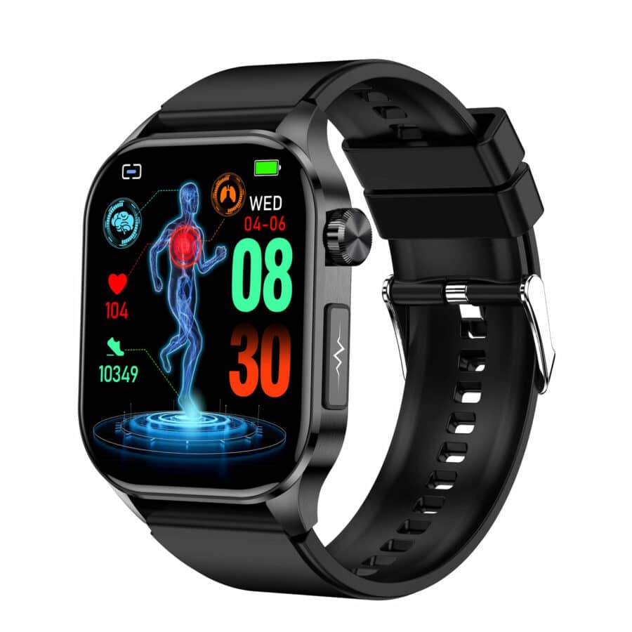 ECG Smartwatch with Blood Sugar, Blood Pressure, Heart Rate, and Fitness Tracking