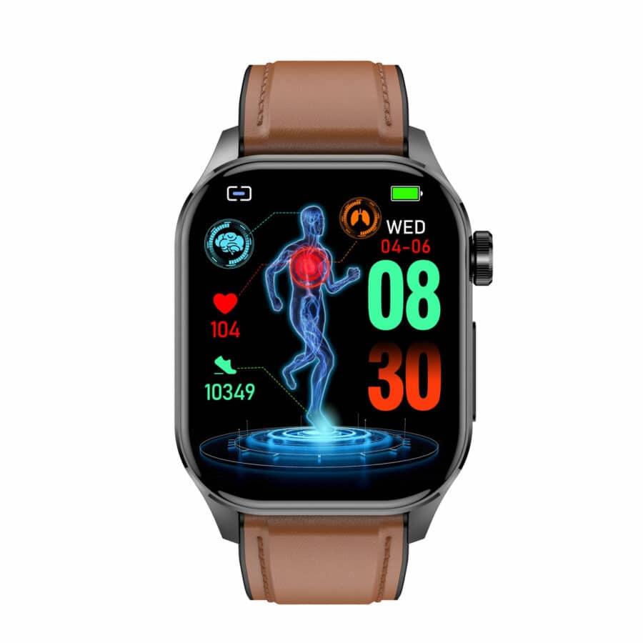 ECG Smartwatch with Blood Sugar, Blood Pressure, Heart Rate, and Fitness Tracking