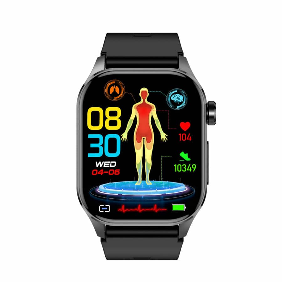 ECG Smartwatch with Blood Sugar, Blood Pressure, Heart Rate, and Fitness Tracking